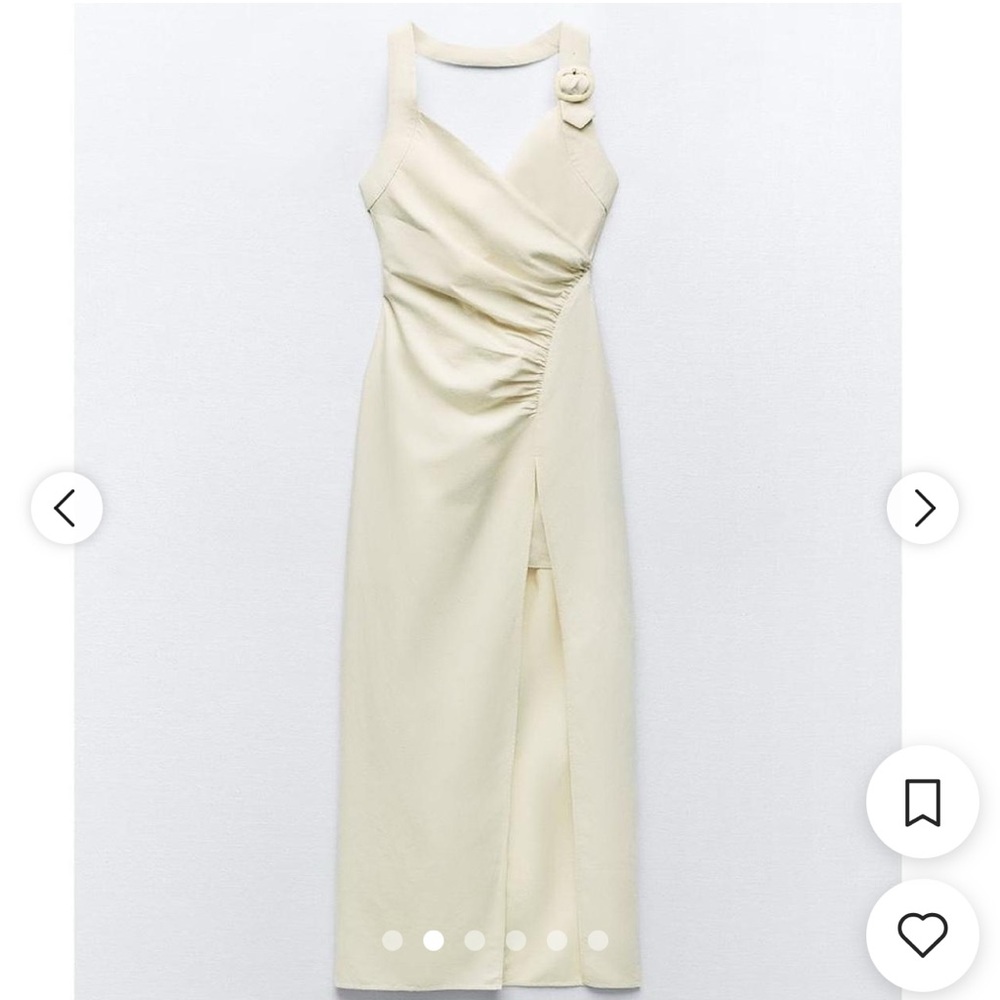 Zara Cream linen Maxi Dress